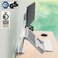 Leitz Monitor arm pladsbesparende til.dobbelt labtop gr&aring;