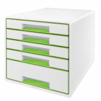 Leitz Desk Cube WOW skuffekabinet med 5 skuffer grøn