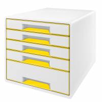 Leitz Desk Cube WOW skuffekabinet med 5 skuffer gul