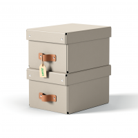 Leitz Puro arkivboks med låg 200x150x280mm beige, 2 stk