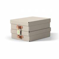 Leitz Puro arkivboks med låg 270x100x370mm beige, 2 stk