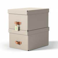 Leitz Puro arkivboks med låg 270x200x370mm beige, 2 stk