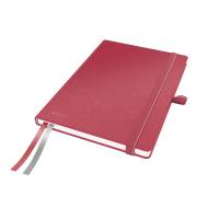 Leitz notesbog Complete A5 med læder look linieret rød
