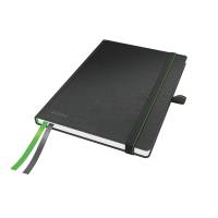 Leitz notesbog Complete A5 med læder look linieret sort