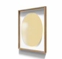 Lintex A01 circle glastavle i ramme 100x100cm Mellow, støvet gul
