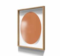 Lintex A01 circle glastavle med egetræsramme 100x100cm Brave, brændt orange