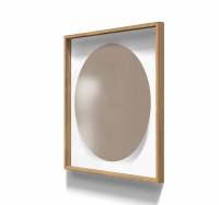 Lintex A01 circle glastavle med egetræsramme 100x100cm Cozy, brun