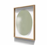 Lintex A01 circle glastavle med egetræsramme 100x100cm Fair, lys grøn