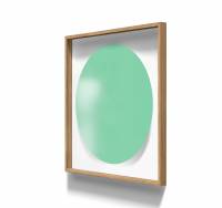 Lintex A01 circle glastavle med egetræsramme 100x100cm Free, mint grøn