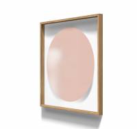 Lintex A01 circle glastavle med egetræsramme 100x100cm Naive, rosa