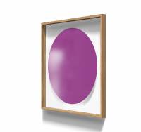 Lintex A01 circle glastavle med egetræsramme 100x100cm Vivid, violet