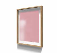Lintex A01 glastavle med egetræsramme 100x100cm Blush, lyserød