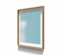 Lintex A01 glastavle med egetræsramme 100x100cm Calm, lys blå