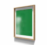 Lintex A01 glastavle med egetræsramme 100x100cm Fearless, grøn