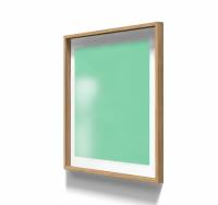 Lintex A01 glastavle med egetræsramme 100x100cm Free, mint grøn