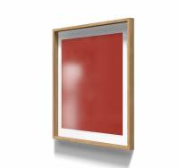 Lintex A01 glastavle med egetræsramme 100x100cm Loving, rustrød