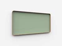 Lintex Frame Wall Silk glastavle med egetræsramme 200x100cm Gentle, støvet grøn
