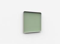 Lintex Frame Wall Silk glastavle med grå ramme 100x100cm Gentle, støvet grøn