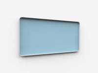 Lintex Frame Wall Silk glastavle med grå ramme 200x100cm Calm, lys blå