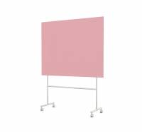 Lintex Mono mobile glastavle 150x120cm p&aring; gr&aring;t stativ Blush, lyser&oslash;d