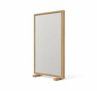 Lintex Offset Mobile glastavle med eg ramme LTH39 Shy, lys gr&aring;