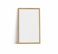 Lintex Offset Wall glastavle 130x210cm med eg ramme Pure, hvid