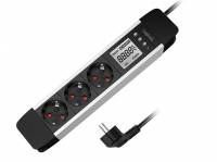 LogiLink Stikdåse 3-stik 16A  1.4meter Sort