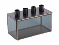 Lysestage Boxed 10x13cm glas sort