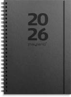 Mayland 2026 A5 International ugekalender tværformat sort 26200700