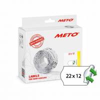 Meto etiket 22x12mm aftagelig 30007325 hvid, 1000 stk