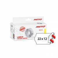 Meto etiket 22x12mm permanent hvid, 1000 stk