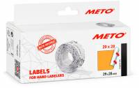 Meto etiket 29x28mm permanent neon orange, 5000 stk / 5 ruller