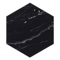 Naga Hexagonal glastavle 42x48,5cm sort marmor