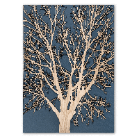 Natur træ i FSC certificeret egefiner 42x60cm blå