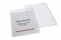 Navneskilt-etui med ovalt hul højformat 105x74mm