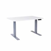Office hæve sænkebord Corporate 80x120 cm, alu stel - Hvid bordplade