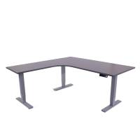 Office hjørne hæve sænkebord Corporate 200x200 cm, alu stel antracit bordplade