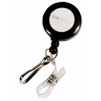Office kortholder med yoyo sort, pakke med 10 stk