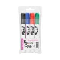 Office marker permanent med rund spids 2mm, sæt med 4 farver