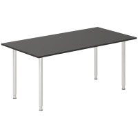 Office skrivebord 160x80cm antracit laminat med alugr&aring;t stel | Outlet