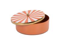 Opbevaringsæske Candy Swirl Ø16cm orange og hvid