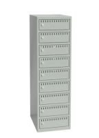 Opladningsskab til cykelbatterier B400 med 9 rum, gulvmodel, gr&aring;