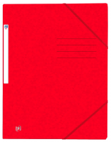 Oxford samlemappe A4 med elastikker og 3 flapper rød
