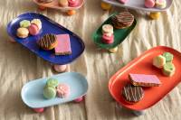 Double Funky bakke 16x6x2cm bl&aring; og lyser&oslash;d