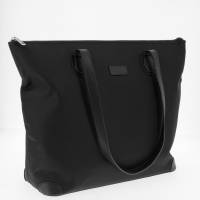 Pierre NEW CLASSIC LINE Dame taske i nylon med læderdetaljer, sort