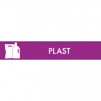 Piktogram 16x3cm magnetisk og vaskbar lilla PLAST