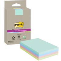 Post-it SS Recycled Mix colors ruled 102x152 45sider, 4 stk pr pakning