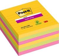 Post-it notes Super Sticky 101x101mm linieret Carnival Colour