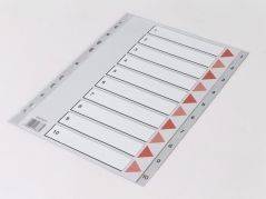 Q-line plastregister A4 med kartonforblad grå 1-10