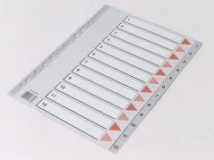 Q-line plastregister A4 med kartonforblad grå 1-12
